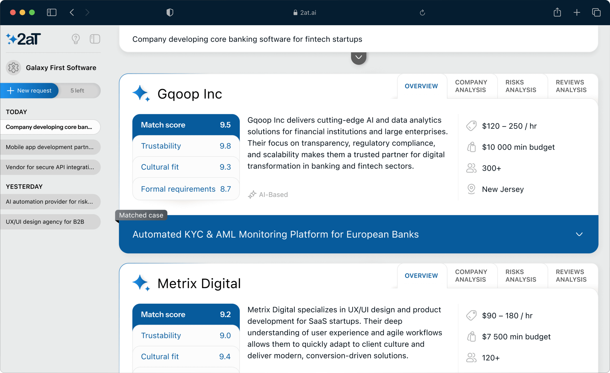 AI shortlists — You select out of the best.